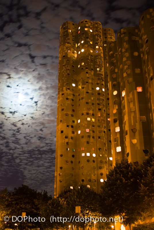 Night photography of architecture