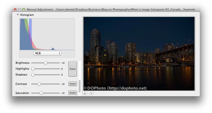 Dark underexposed image
